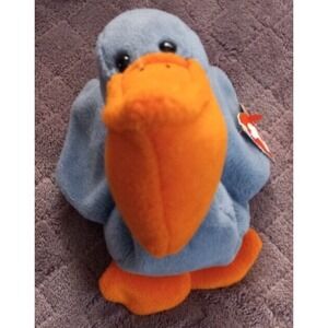TY BEANIE BABY Original- SCOOP- Retired 1996 Rare Blue Pelican